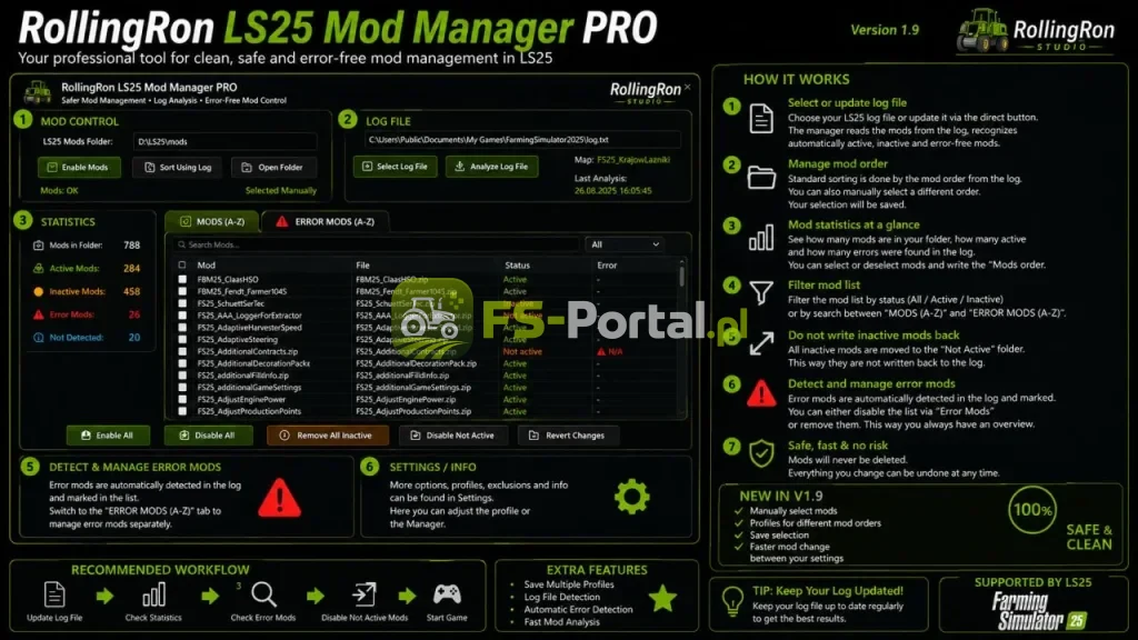 RollingRon FS25 Mod Manager PROFI