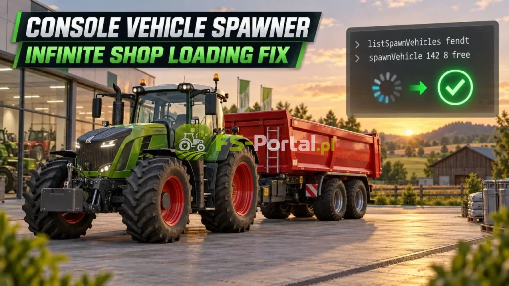 Vehicle Spawner Console Command + Infinite Shop Loading Fix