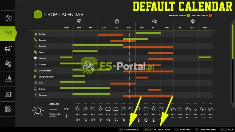Crop Calendar Filter